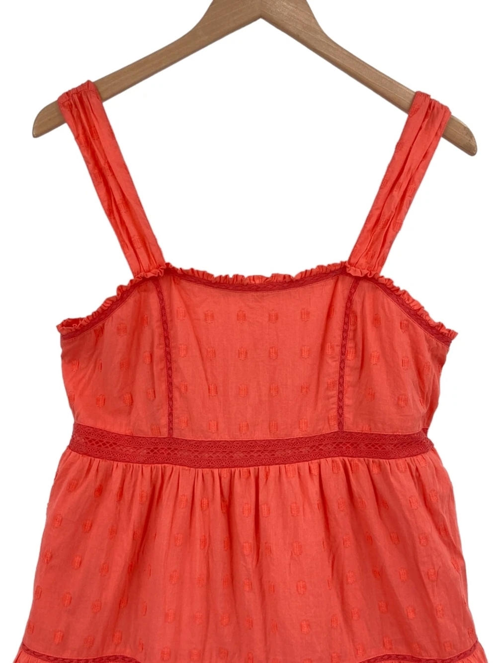 AMERICAN EAGLE Coral Tiered Sundress with Ruffled Hem - Picture 6 of 11